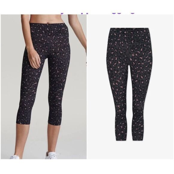 Varley Montero cropped high rise XS cheetah print athletic leggings - Picture 2 of 5